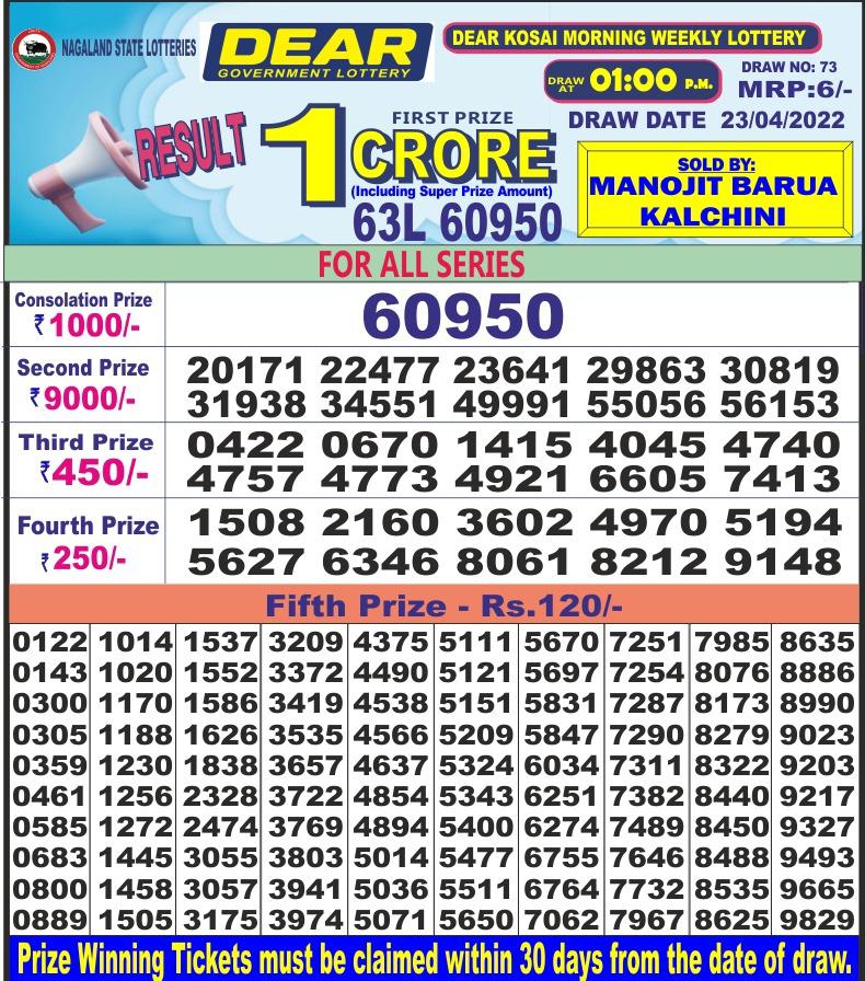 Dear Lottery Results