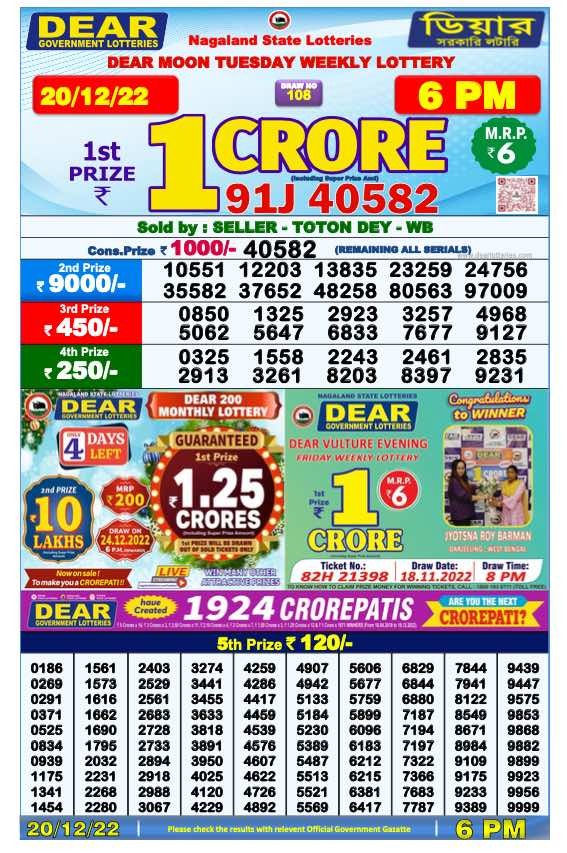 Dear Lottery Results