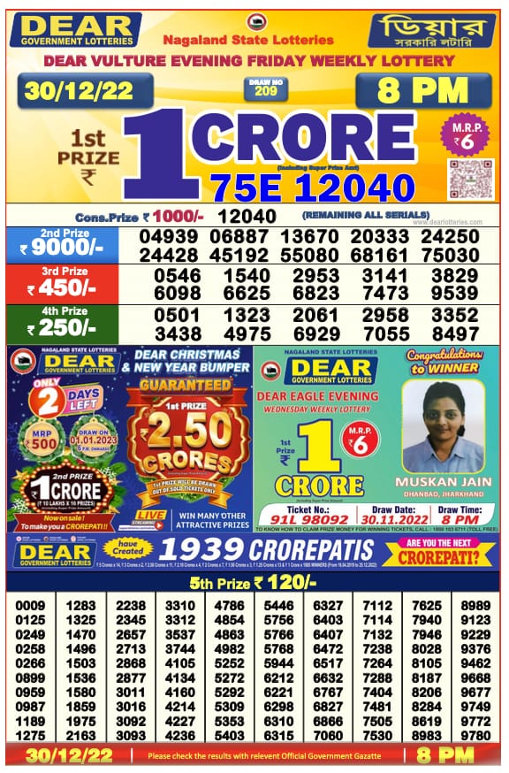 Dear Lottery Results
