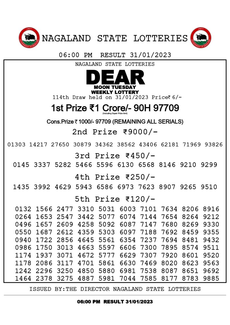 dear daily lottery