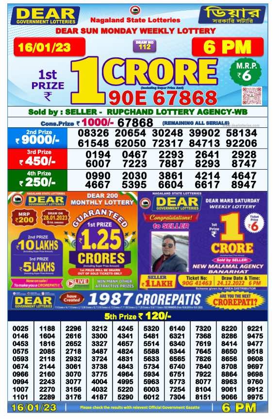 Dear Lottery Results