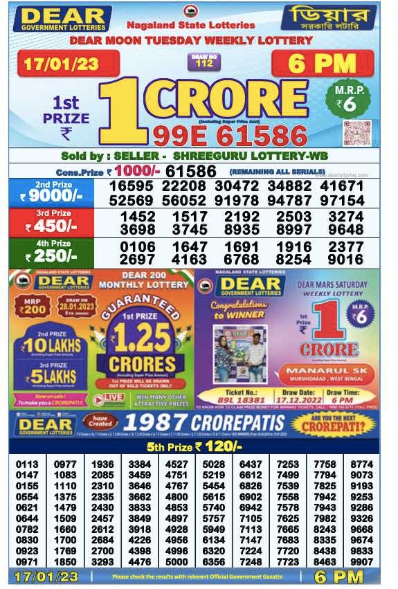 Dear Lottery Results
