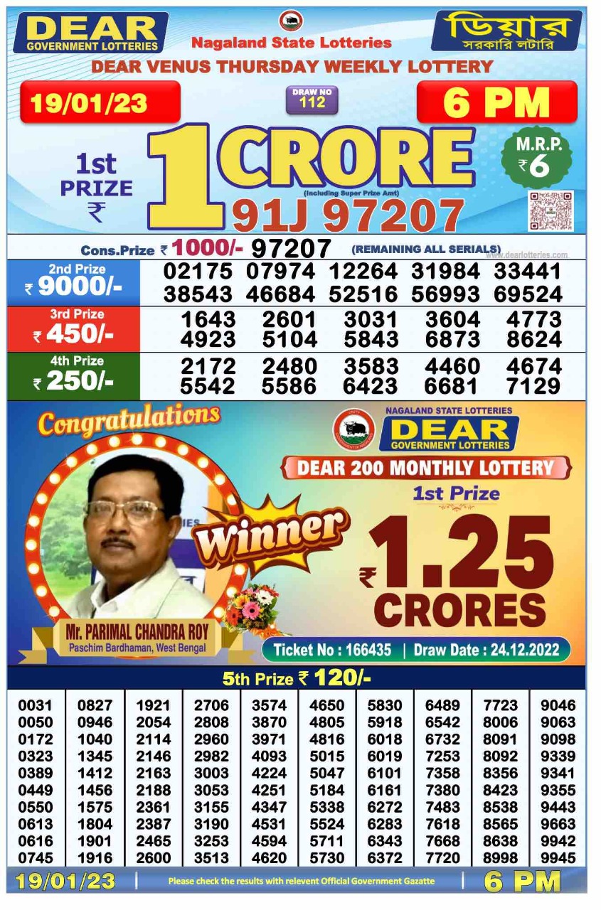 Dear Lottery Results