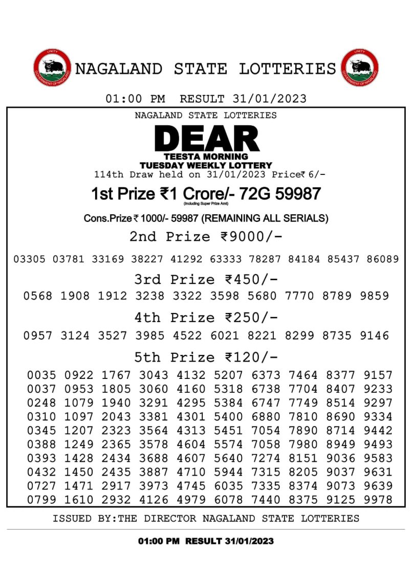 dear daily lottery
