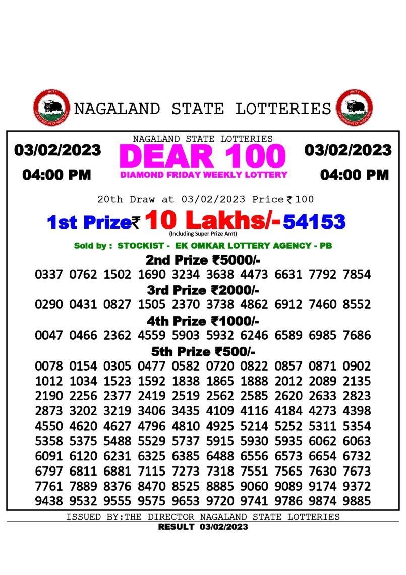 dear daily lottery