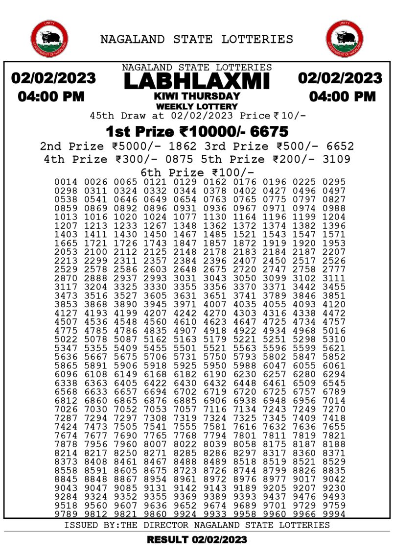 DEAR DAILY LOTTERY