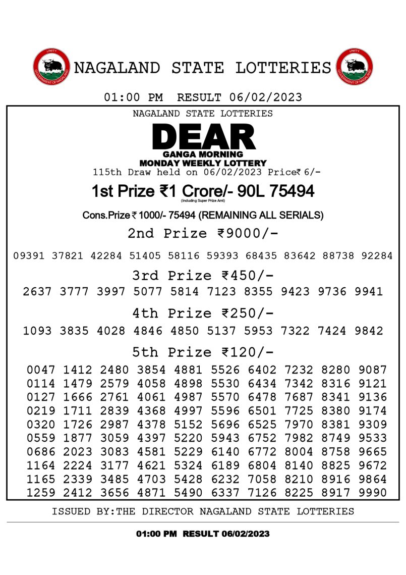 dear daily lottery