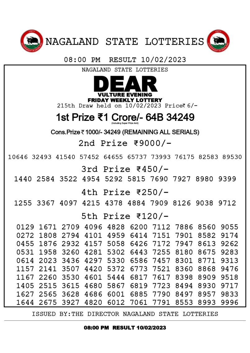 dear daily lottery