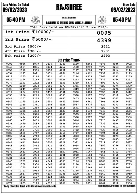 dear daily lottery