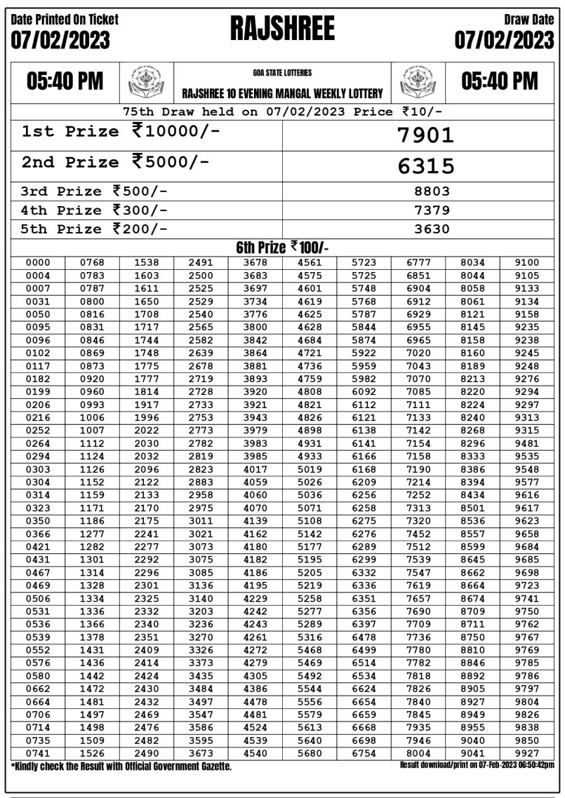 dear daily lottery