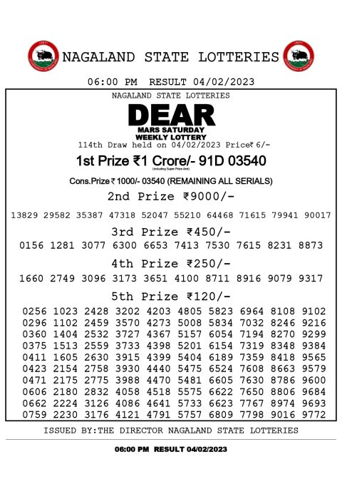 dear daily lottery