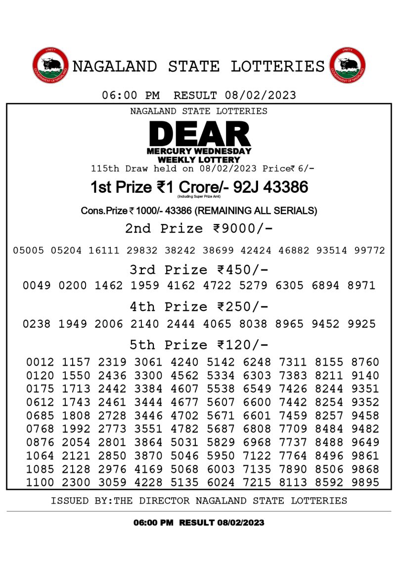 dear daily lottery