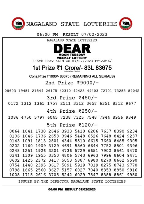 dear daily lottery