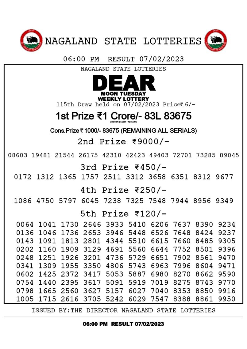 dear daily lottery
