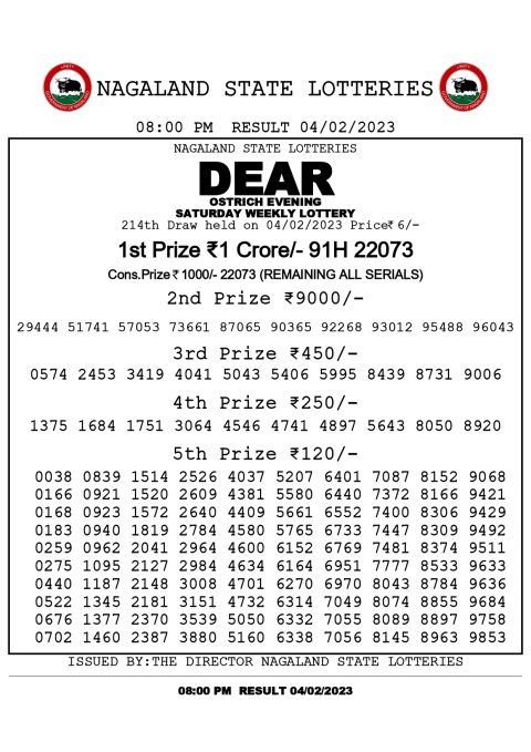 dear daily lottery