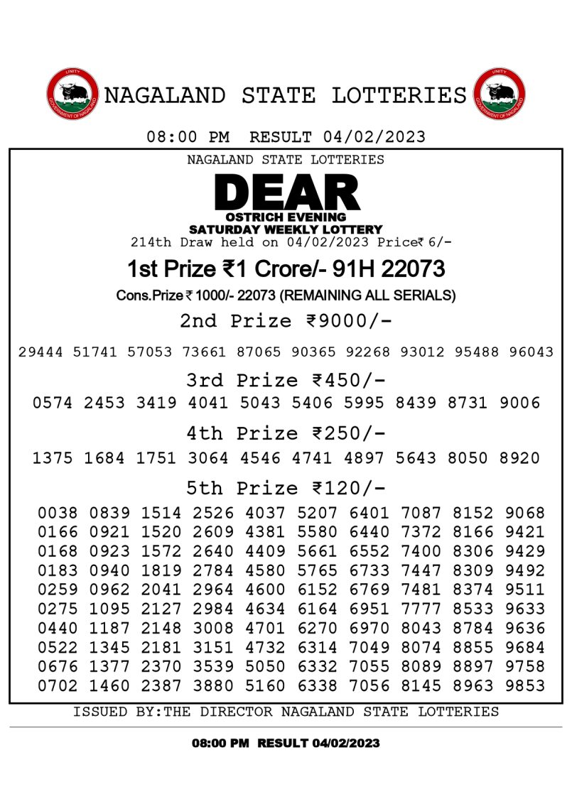 dear daily lottery