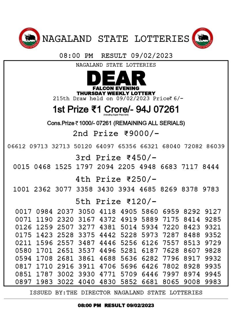 dear daily lottery