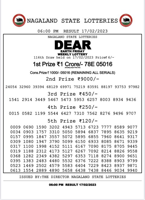 Dear Lottery Results