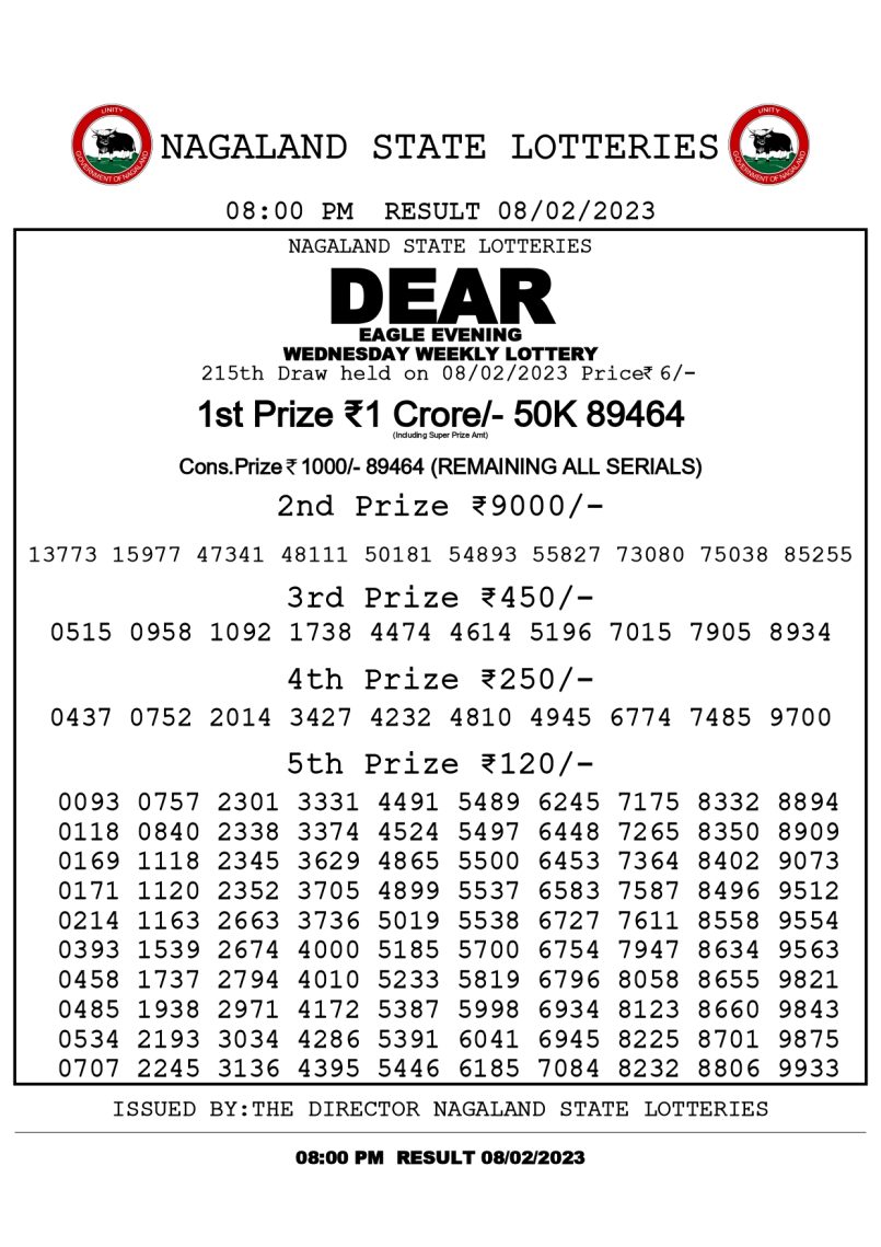 dear daiy lottery