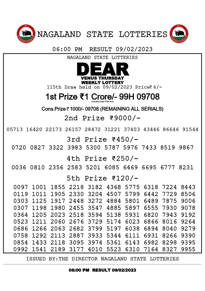 dear daily lottery