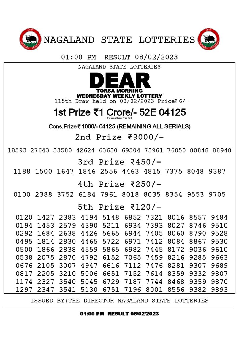 dear daily lottery