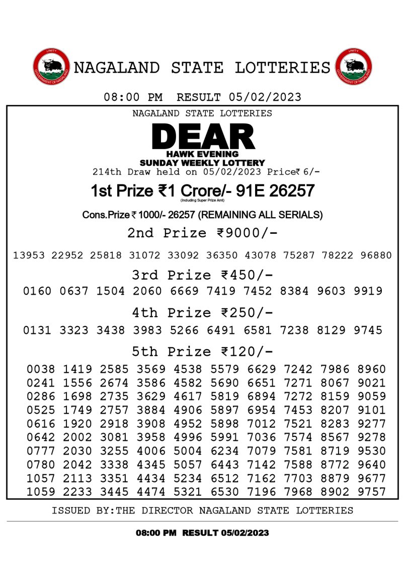 dear daily lottery