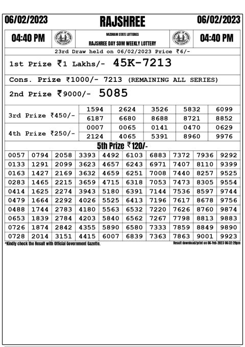 dear daily lottery