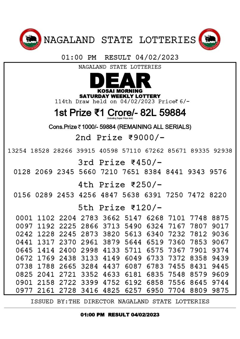 dear daily lottery