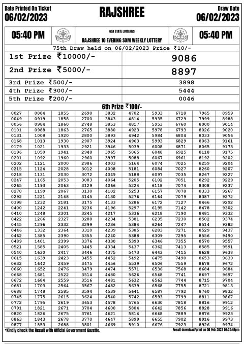 dear daily lottery