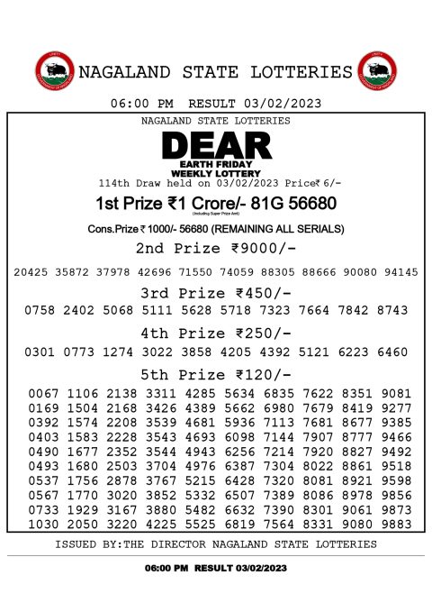 dear daily lottery