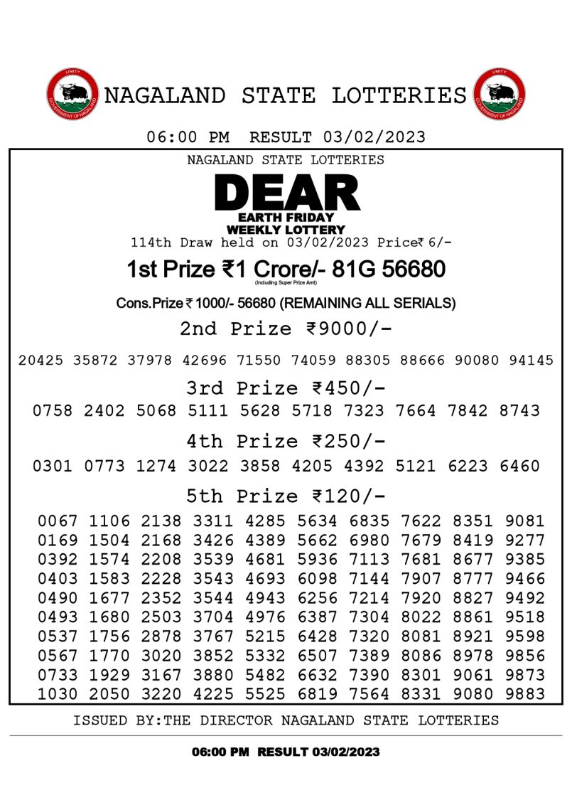 dear daily lottery