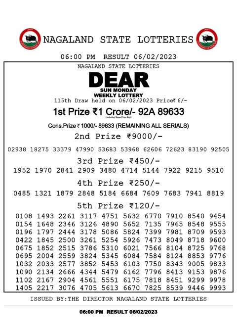 dear daily lottery