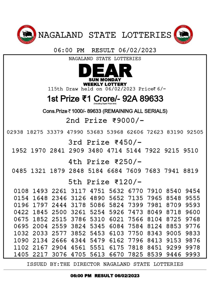 dear daily lottery