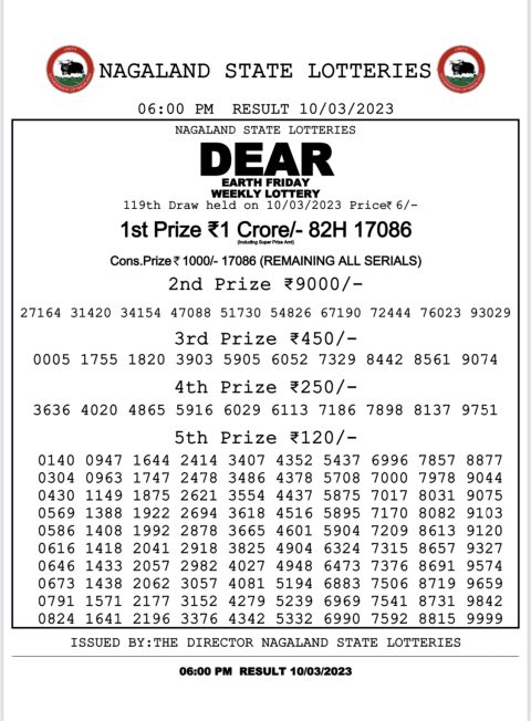 Dear Lottery Results