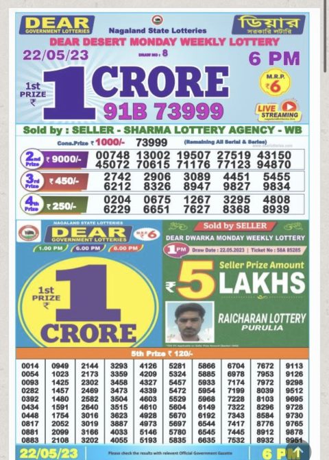 Dear Lottery Results