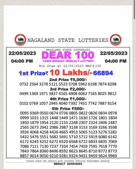 Dear Lottery Results