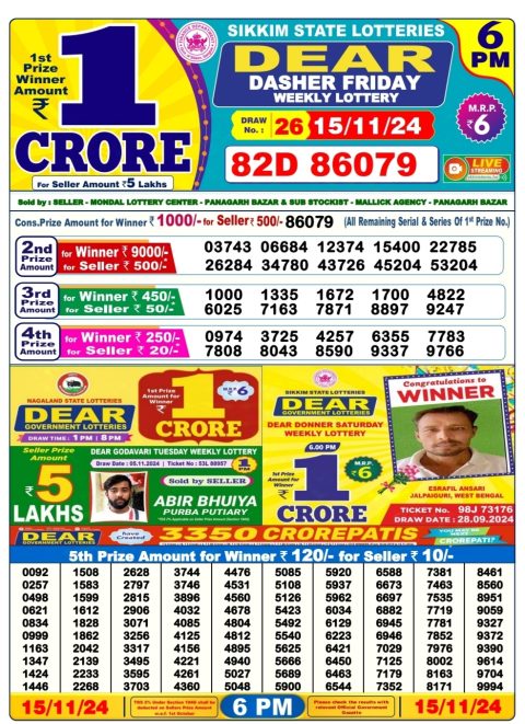 Dear Lottery Results