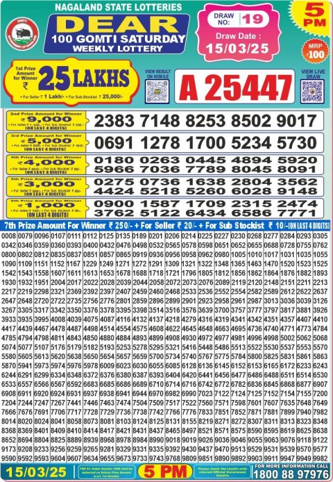 Dear Lottery Results