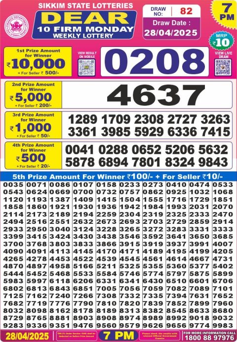Dear Lottery Results