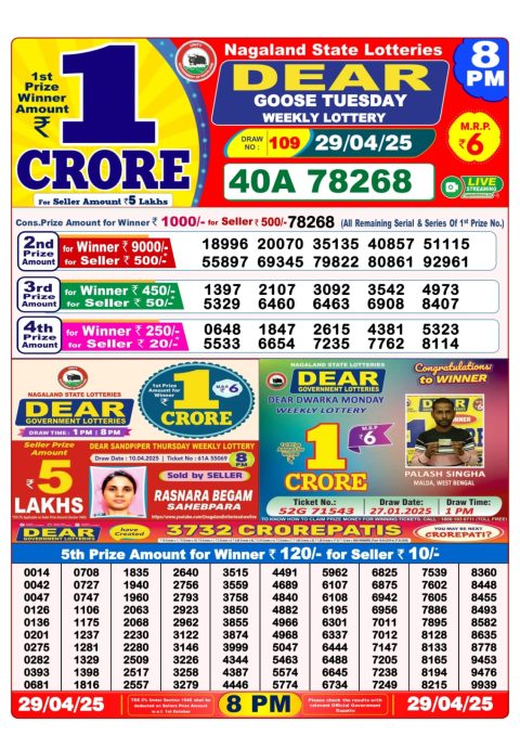 Dear Lottery Results