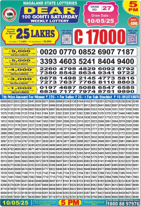 Dear Lottery Results