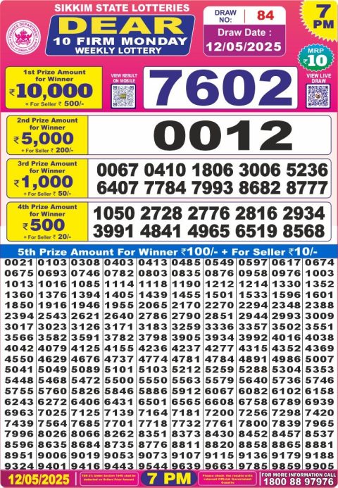 Dear Lottery Results