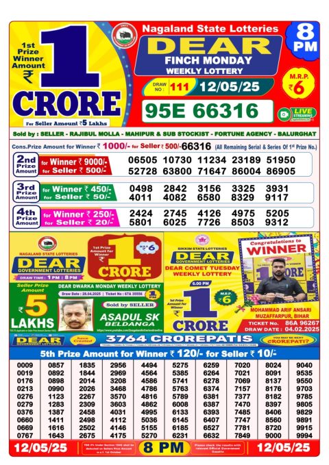 Dear Lottery Results