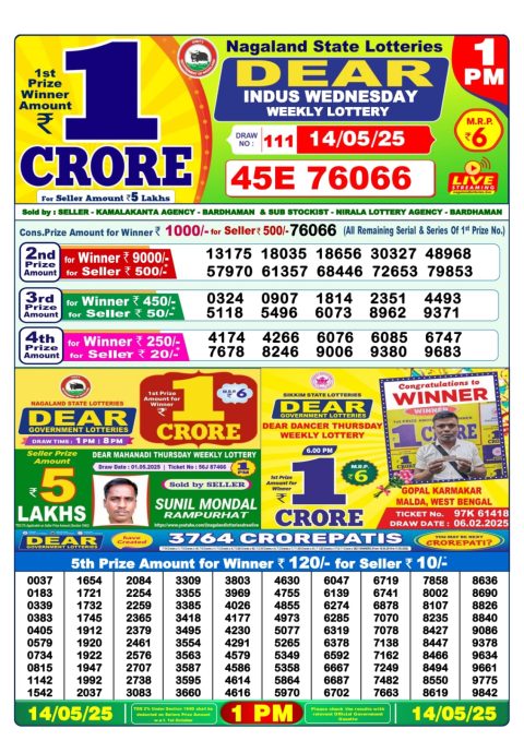 Dear Lottery Results