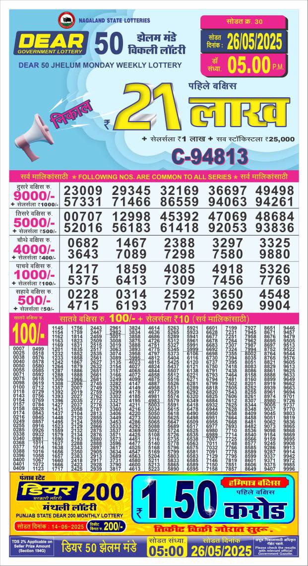 Dear Lottery Results