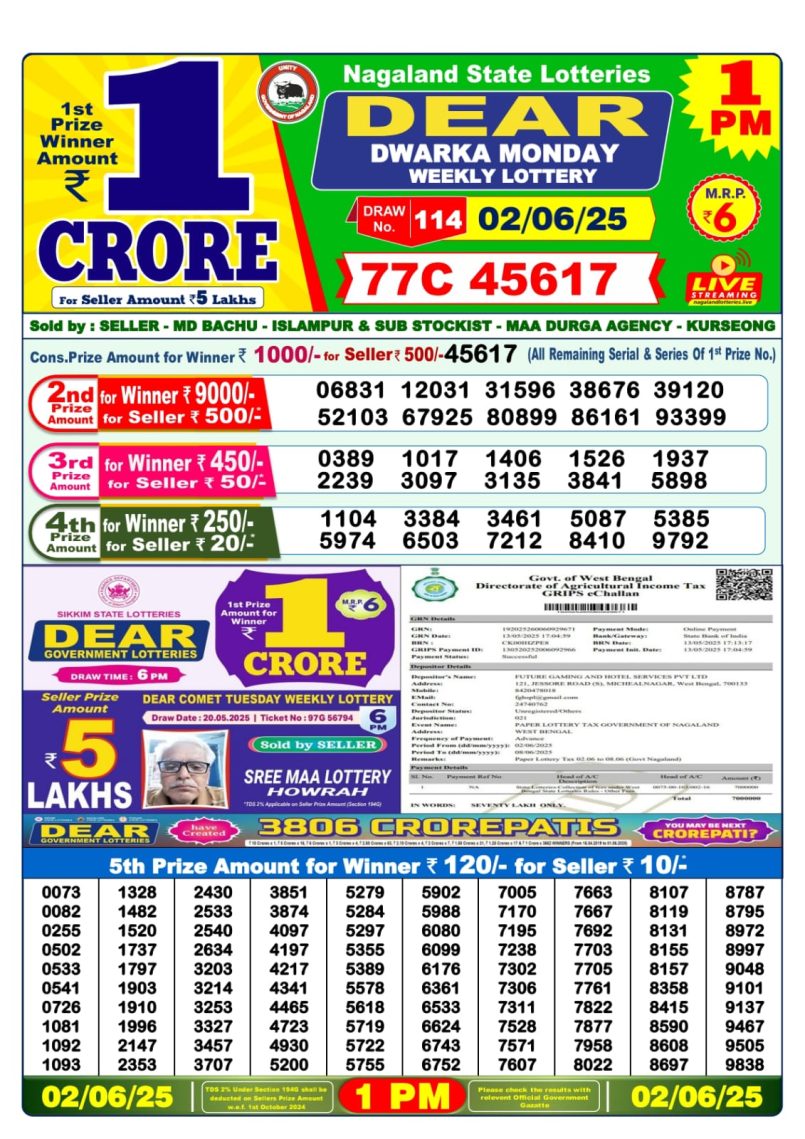 Dear Lottery Results