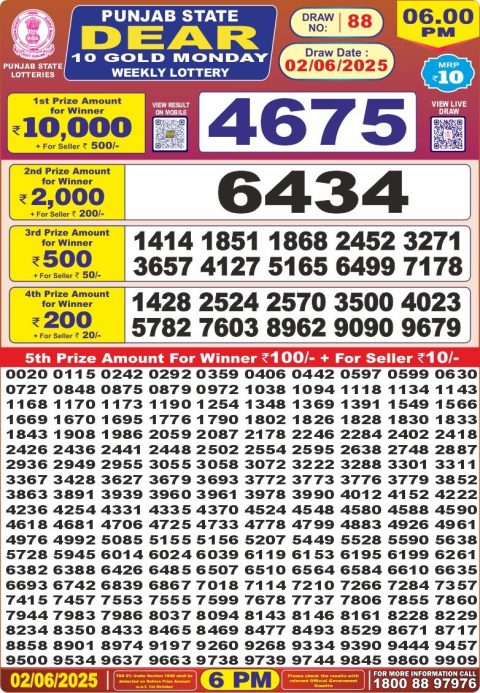Dear Lottery Results