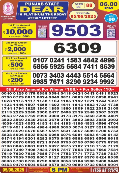Dear Lottery Results