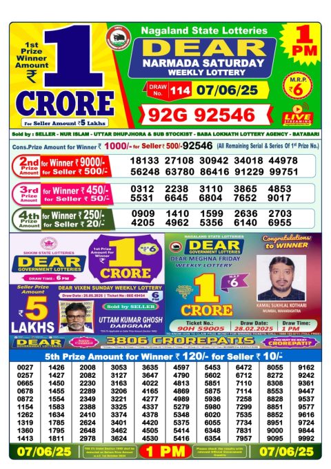 Dear Lottery Results