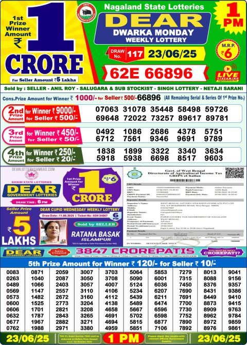 Dear Lottery Results